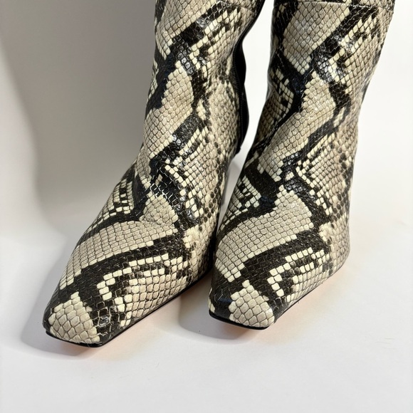 Good American The Statement Mix Knee High Boot Python Leather Size 11 - Picture 2 of 9